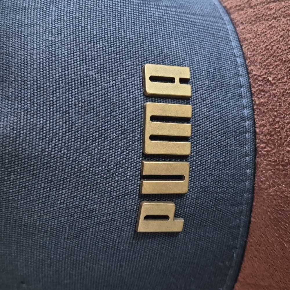 PUMA Men's Blue and Brown Adjustable Faux Suede Brim Cap | AS IS CONDITION - Picture 2 of 7